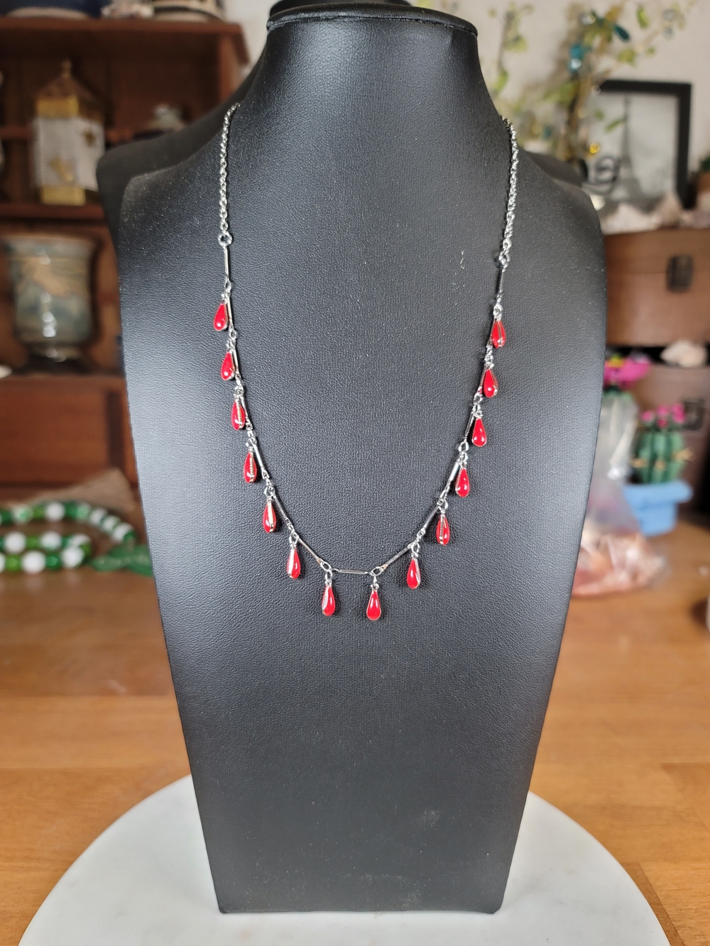 paparazzi Red Teardrop Dangle Necklace